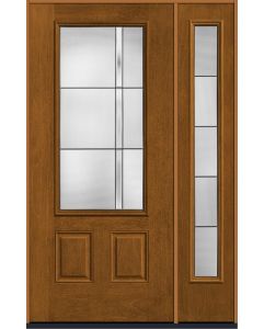 80 Axis 3/4 Lite 2 Panel Mahogany Fiberglass Single Door,Sidelite , WBD Impact