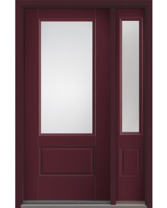 80 Low-E 3/4 Lite 1 Panel Smooth Fiberglass Single Door,Sidelite , WBD Impact