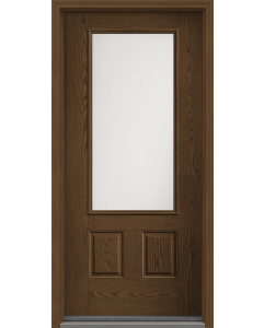 80 Satin Etch 3/4 Lite 2 Panel Oak Fiberglass Single Door , WBD Impact