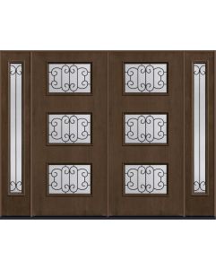 80 Riserva Modern Pulse Ari 3-Lite Mahogany Fiberglass Double Door,Sidelites , WBD Impact