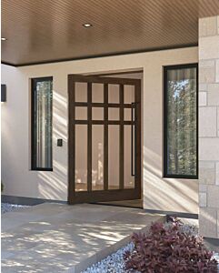 Mahogany ARIZONA Stylish Multi Lite SDL Contemporary Modern Shaker Impact-Rated Pivot Door