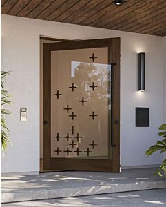 Mahogany ASTRAE SDO Contemporary Modern Shaker Impact-Rated Pivot Door