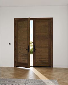 Mahogany Modern 1 Panel Shaker Solid Double Door