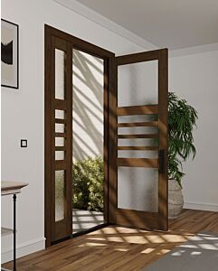 Mahogany Codex Full Lite, Artistic Lite Designer SDL Contemporary Modern Shaker Single Door, Sidelite