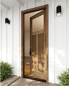 Mahogany Craftsman Top View 2 Panel Shaker Single Door|CRF-P2G1-SH