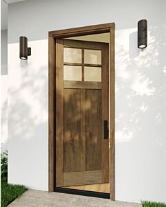 Mahogany Craftsman 4 Lite, Top View SDL 2 Panel Shaker Single Door|CRF-P2G4-SH