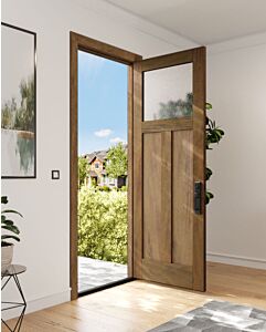 Mahogany Craftsman Top View 2 Panel Shaker Single Door|CRF-SH-FP