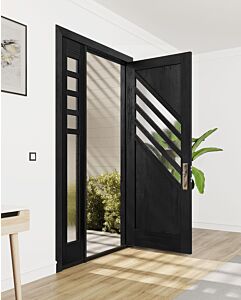 Mahogany Feather-1 Artistic Lite TS Modern Shaker Single Door, Sidelite