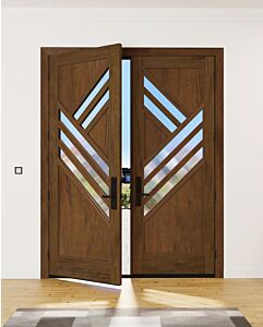 Mahogany Feather-2 Artistic Lite TS Modern Shaker Double Door