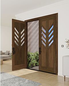 Mahogany Feather-5 Artistic Lite TS Modern Shaker Double Door