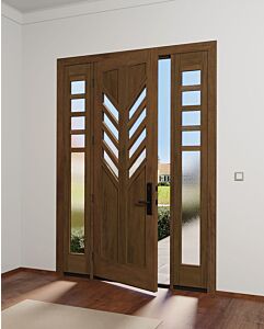 Mahogany Feather-5 Artistic Lite TS Modern Shaker Single Door, Sidelites