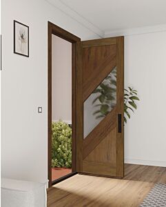 Mahogany Fluted-6 Artistic Lite  Modern Shaker Single Door