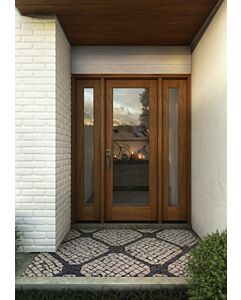 Mahogany Full Lite Single Door, Sidelites|G101-OG
