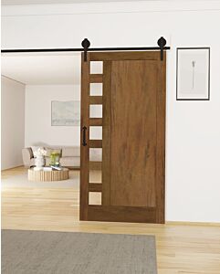 Mahogany Artistic Lite Designer SDL Contemporary Modern Shaker Single Barn Door|G102SQ-BARN