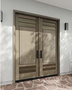 Mahogany Brazen 4 Lite SDL Contemporary Modern Shaker Double Door|G114-W-BZ-SH