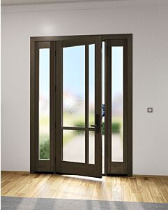 Mahogany Windermere Full Lite, Artistic Lite SDL Contemporary Modern Shaker Single Door, Sidelites|G1161-W