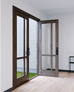 Mahogany Windermere Full Lite, Artistic Lite SDL Contemporary Modern Shaker Double Door|G1161-W