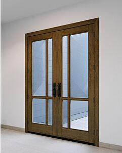 Mahogany Windermere Full Lite, Artistic Lite Contemporary Modern Shaker Double Door|G1163-W