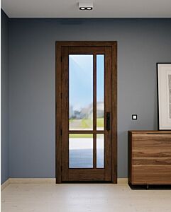 Mahogany Full Lite, Artistic Lite Designer  Contemporary Modern Shaker Single Door|G1164-W