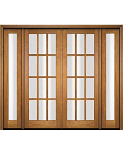 Mahogany Full Lite, 12 Lite SDL Double Door, Full Lite Sidelites|G1201-OG