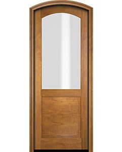 Mahogany Arch Top 1/2 Lite 1 Panel Single Door|G201-ART-OG