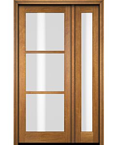 Mahogany Full Lite, 3 Lite SDL Single Door, Full Lite Sidelite|G301-OG