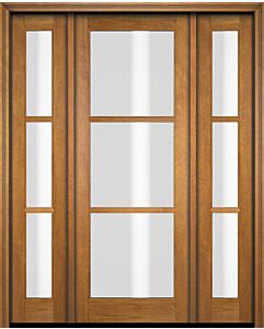 Mahogany Full Lite, 3 Lite SDL Single Door, Sidelites|G301-OG