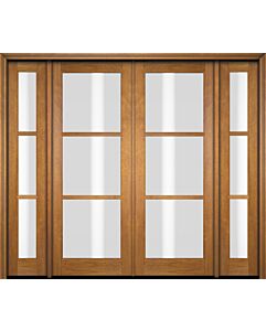 Mahogany Full Lite, 3 Lite SDL Double Door, Sidelites|G301-OG
