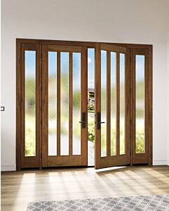 Mahogany Slimlite  Modern Shaker Double Door, Sidelites|G301V-SLM-SH