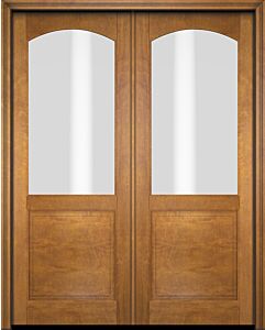 Mahogany Arch Lite, 1/2 Lite 1 Panel Double Door|G5001-AR-OG