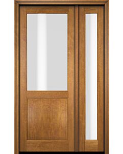 Mahogany 1/2 Lite 1 Panel Single Door, Sidelite|G5001-OG