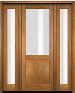 Mahogany 1/2 Lite 1 Panel Single Door, Sidelites|G5001-OG