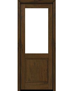 Mahogany 1/2 Lite 1 Panel Modern Farmhouse Shaker Single Door|G5001-SH