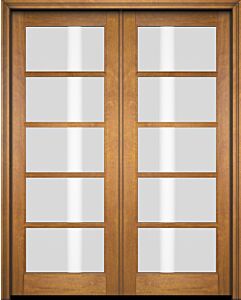 Mahogany Full Lite, 5 Lite SDL Double Door|G501-OG