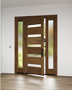 Mahogany Slimlite  Modern Shaker Single Door, Sidelites|G501-SLM-SH