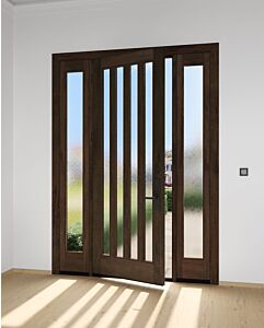 Mahogany Slimlite  Modern Shaker Single Door, Sidelites|G501V-SLM-SH