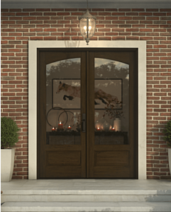 Mahogany Arch Lite, 3/4 Lite 1 Panel Double Door|G7501-ARP-OG