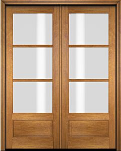 Mahogany 3/4 Lite, 3 Lite SDL 1 Panel Double Door|G7503-OG