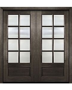Mahogany 3/4 Lite, 8 Lite SDL 1 Panel Double Door|G7508-OG
