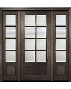 Mahogany 3/4 Lite, 8 Lite SDL 1 Panel Single Door, Sidelites|G7508-OG
