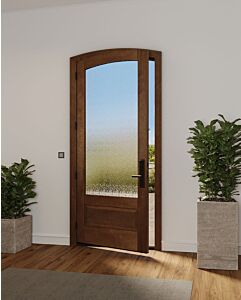 Mahogany Arch Top 3/4 Lite 1 Panel Shaker Single Door|G75101-ART-SH