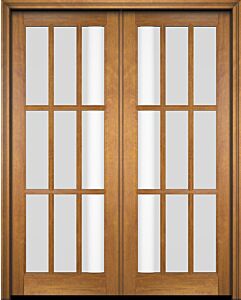 Mahogany Full Lite, 9 Lite SDL Double Door|G901-OG