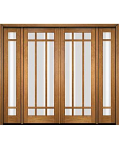 Mahogany Full Lite, 9 Lite Prairie SDL Double Door, Sidelites|G906-OG