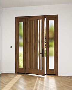 Mahogany Slimlite Designer  Contemporary Modern Shaker Single Door, Sidelites