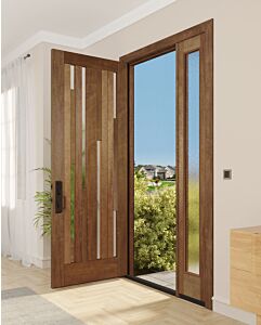 Mahogany Leonid Artistic Lite SDL Modern Shaker Single Door, Sidelite