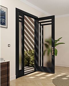 Mahogany Manhattan Full Lite, Artistic Lite Designer SDL Shaker Single Door, Sidelite