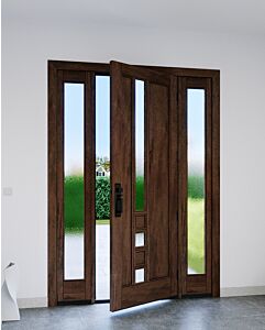 Mahogany Miami Artistic Lite Designer  Contemporary Modern Shaker Single Door, Sidelites