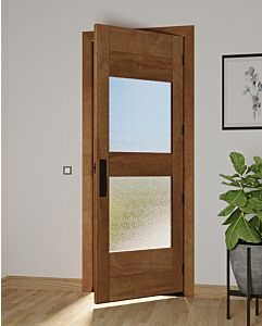 Mahogany 2 Lite  Modular Modern Shaker Single Door|MR-11-502-1