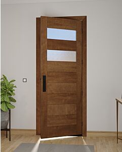 Mahogany 2 Lite  Modular Modern Shaker Single Door|MR-11-902-2