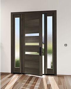Mahogany Slimlite Contemporary Modern Shaker Single Door, Sidelites|MR-9-803-1-SLM